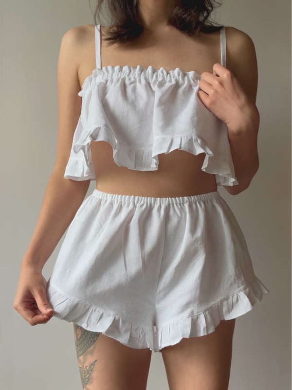 Bonnie Gathered Cami Top - No serger required - Loveless-Jaime